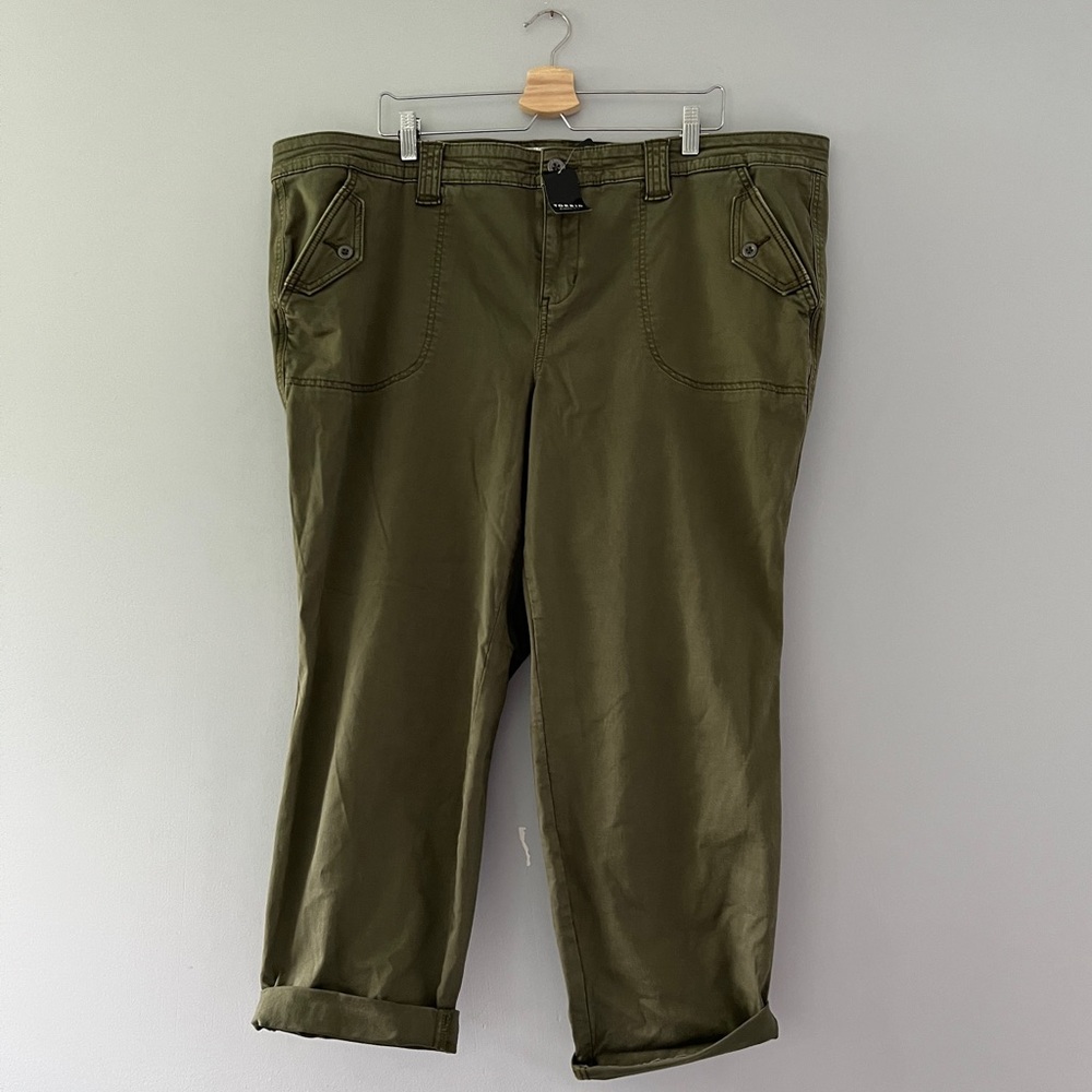 NWT Torrid Military Crop Pants Olive Green Size 24